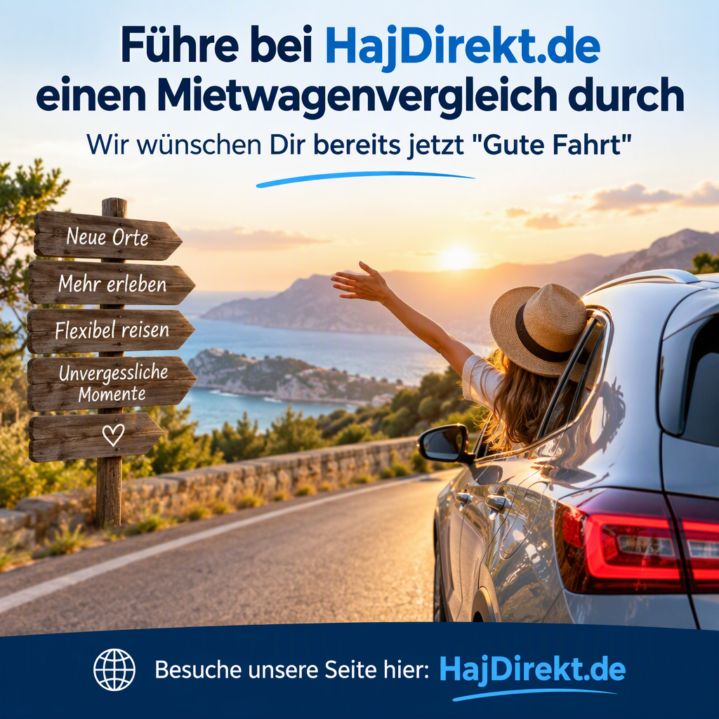 Führe bei HajDirekt.de einen Mietwagenvergleich durch